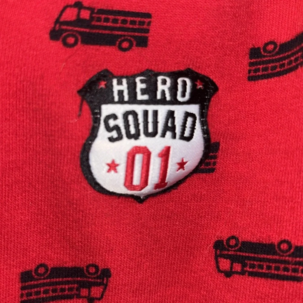 CARTER “HERO SQUAD” Fireman Zip Up Hoodie w Kangaroo Pockets